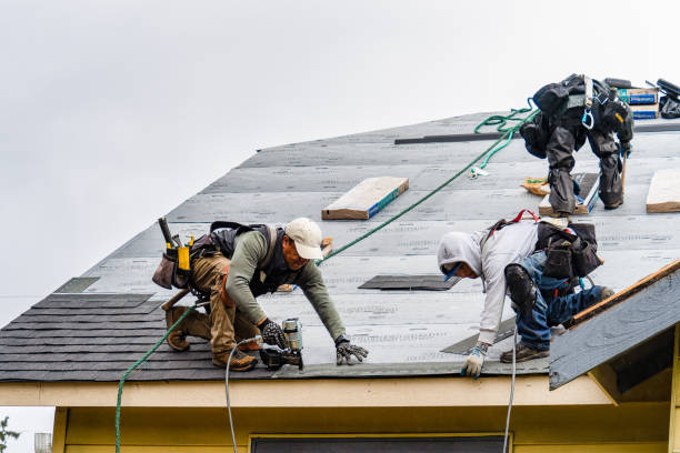 Professional Gutter Installation technician working in Marble Rock, IA
